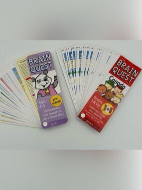 Vintage Brain Quest Card Decks Preschool Ages 4–5 & Brain Quest Canada Grades 5+